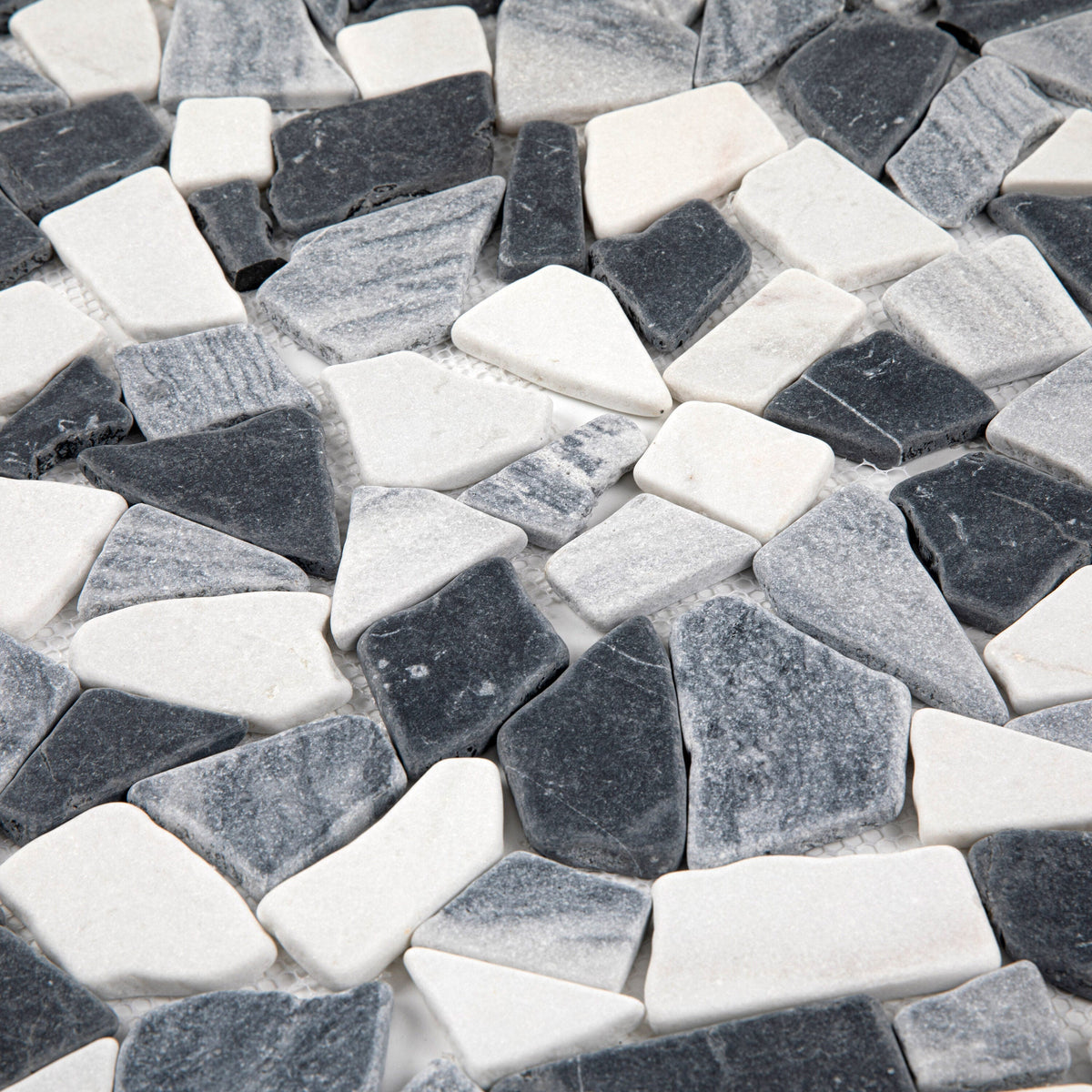 Giorbello Gray 12-in x 12-in Tumbled Natural Stone Marble Random Marble Look Floor Tile (5-sq. ft/ Carton)