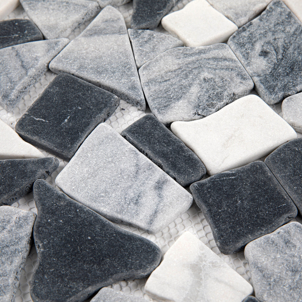 Giorbello (Sample) Gray 12-in x 12-in Matte Marble Circular Marble Look Floor and Wall Tile