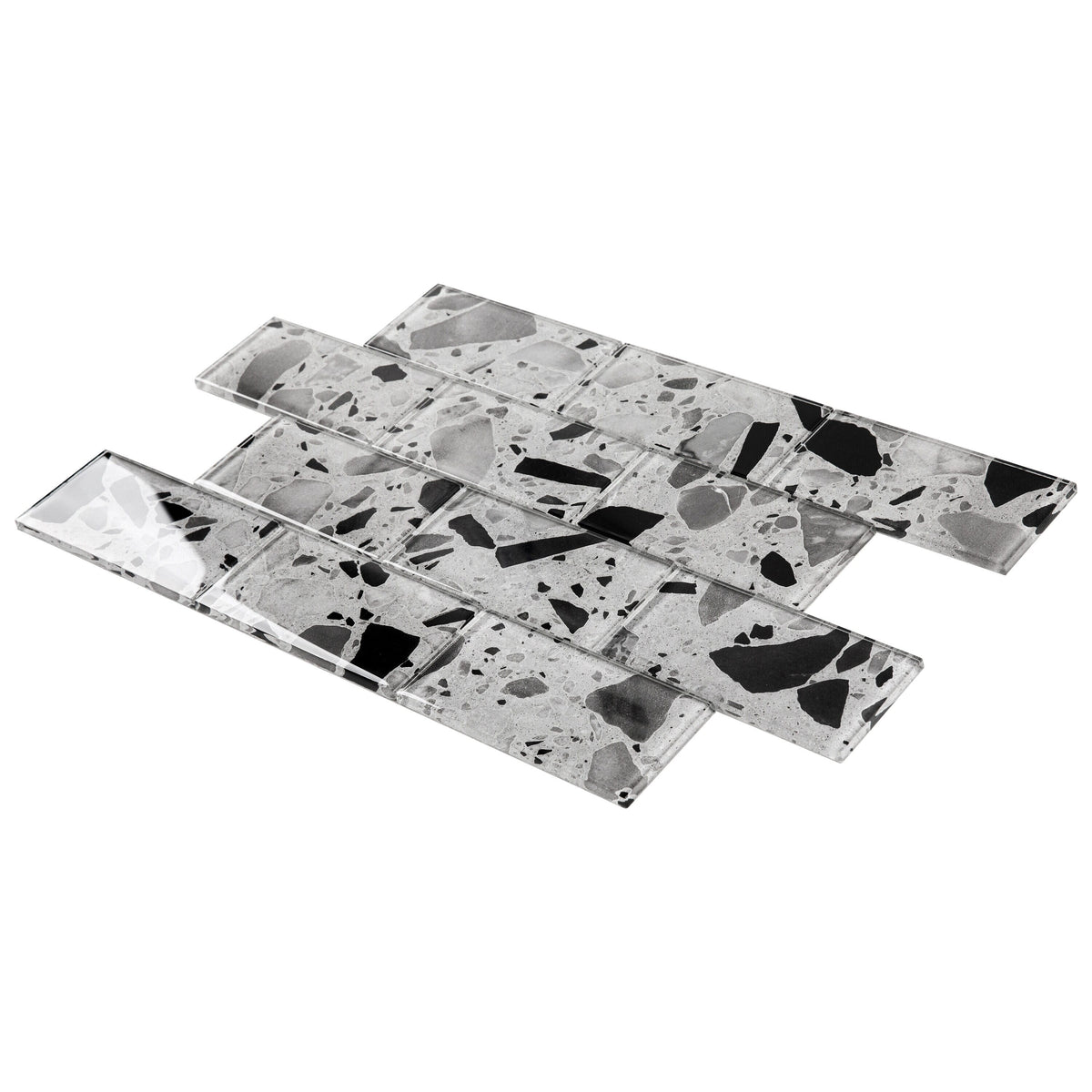Giorbello Silver Moonstone 3-in x 6-in Glossy Glass Stone Look Wall Tile (5-sq. ft/ Carton)