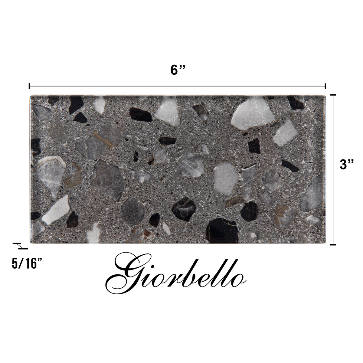 Giorbello Gray Earthstone 3-in x 6-in Glossy Glass Stone Look Wall Tile (5-sq. ft/ Carton)