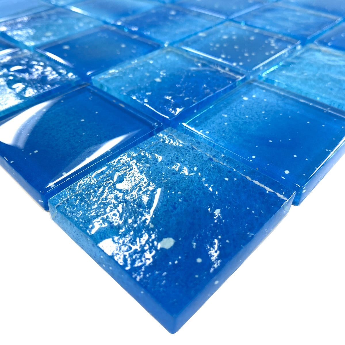 Giorbello (Sample) Starlight Ocean Whisper 6-in x 6-in Glossy Glass Mixed Pattern Wall Tile