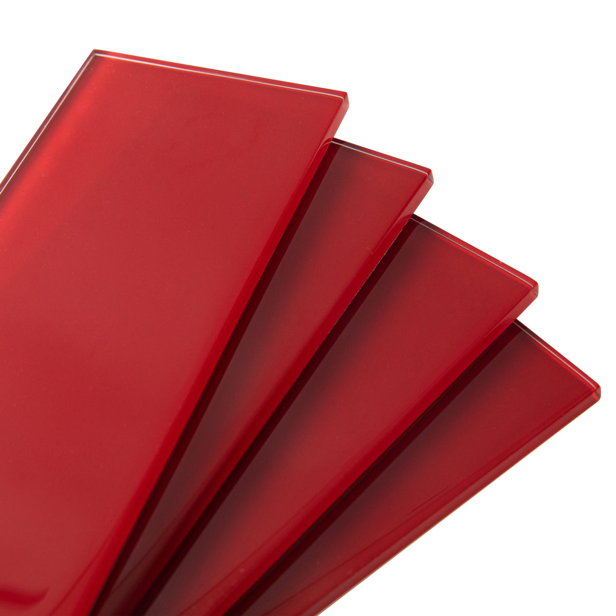 Giorbello Ruby Red 3-in x 9-in Glossy Glass Subway Wall Tile (5-sq. ft/ Carton)