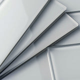 Giorbello True Gray 3-in x 9-in Glossy Glass Subway Wall Tile (5-sq. ft/ Carton)