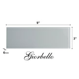 Giorbello True Gray 3-in x 9-in Glossy Glass Subway Wall Tile (5-sq. ft/ Carton)