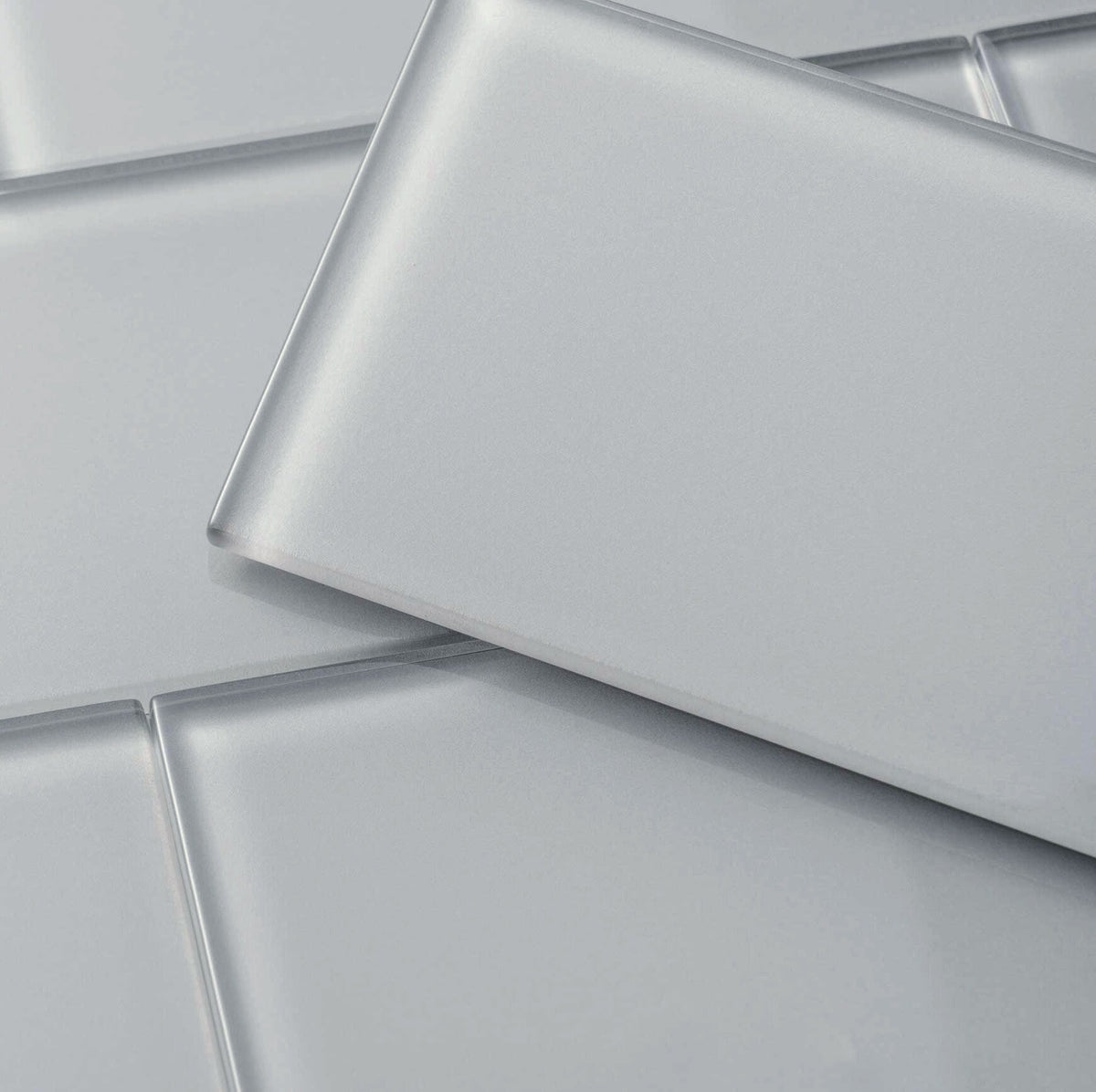 Giorbello True Gray 3-in x 9-in Glossy Glass Subway Wall Tile (5-sq. ft/ Carton)