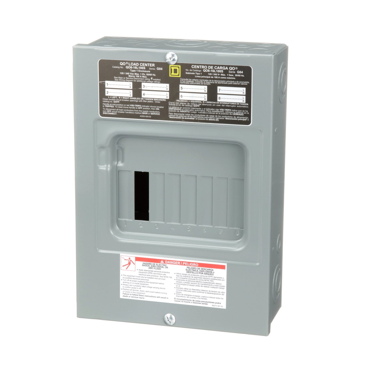 Square D Square D QO Brand Only 100-Amp 8-space load center - side view