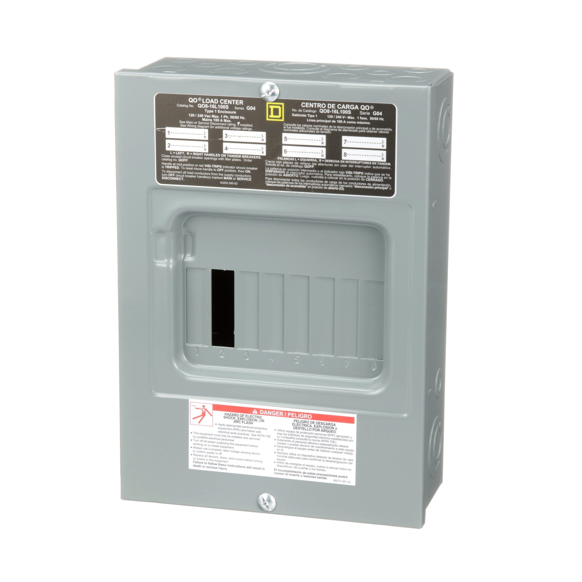 Square D Square D QO Brand Only 100-Amp 8-space load center - side view