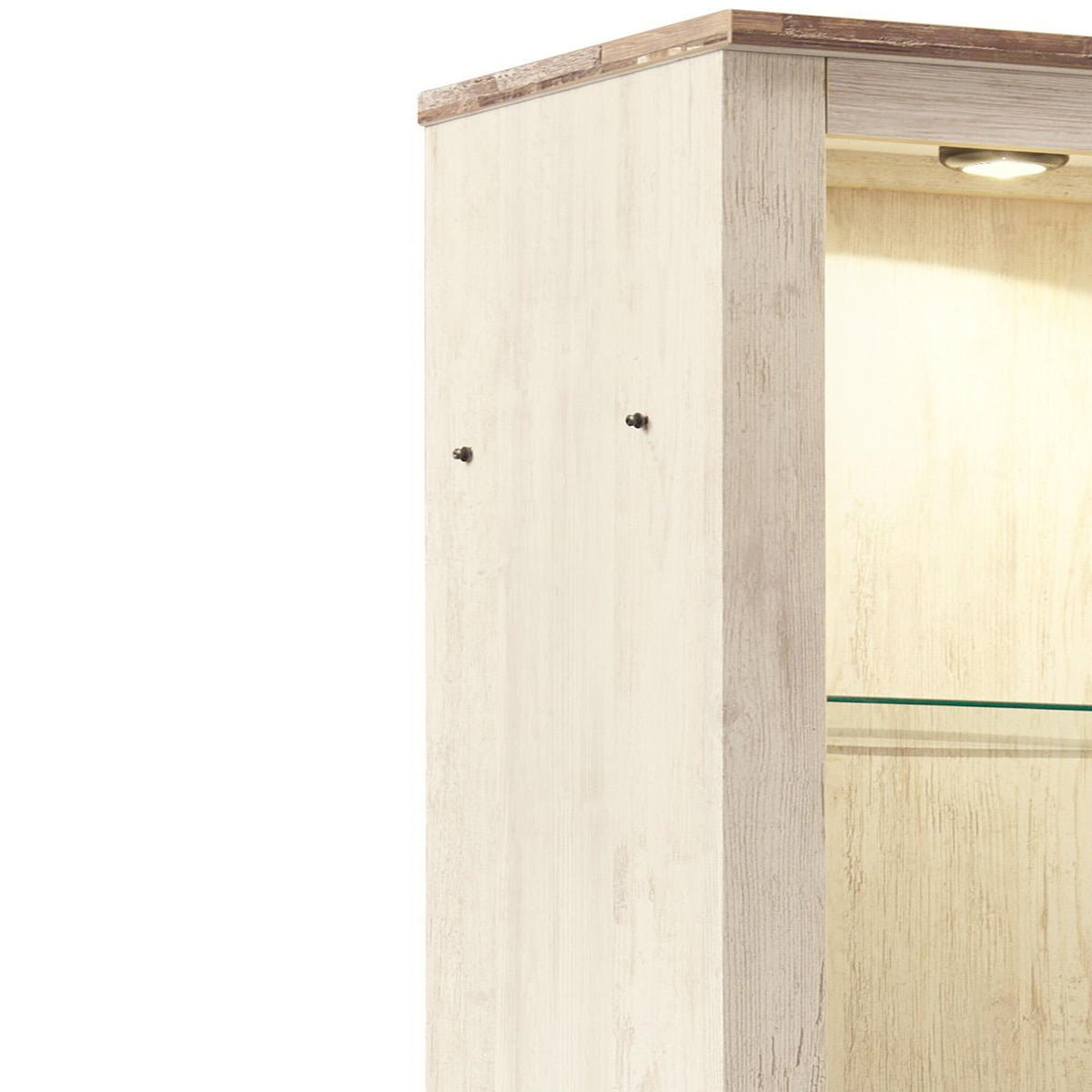 Benzara Contemporary/Modern White Wood Curio Cabinet