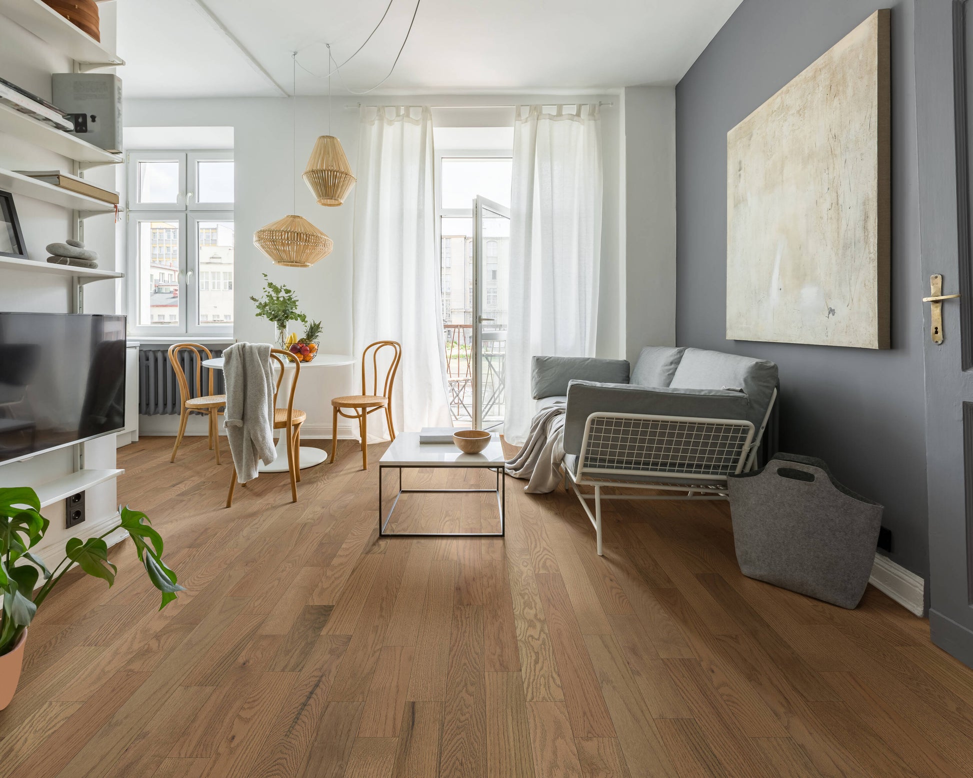 Green Leaf Oak Sandstone hardwood flooring — primary plank view
