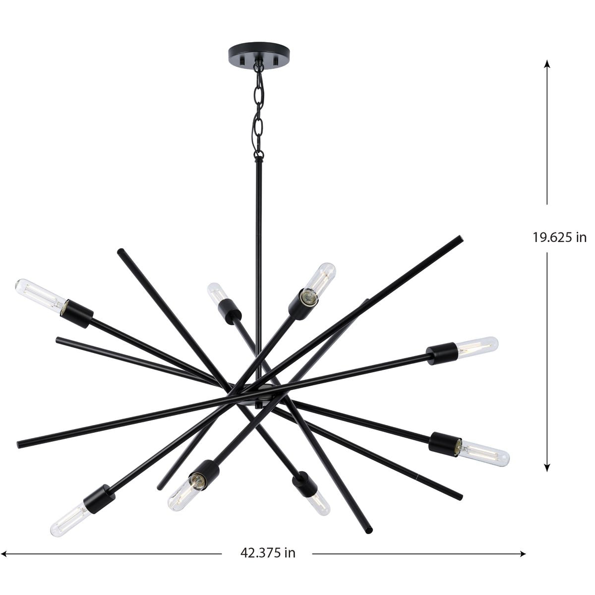 Progress Lighting Astra 8-Light Matte Black Modern/Contemporary Chandelier