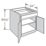 Shenandoah PRO Express Breckenridge 33-in W x 34.5-in H x 24-in D Linen Partial Overlay 1-Drawer Base Fully Assembled Plywood Cabinet (Recessed Panel Shaker Style)