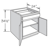 Shenandoah PRO Express Breckenridge 24-in W x 34.5-in H x 24-in D Linen Partial Overlay 1-Drawer Base Fully Assembled Plywood Cabinet (Recessed Panel Shaker Style)
