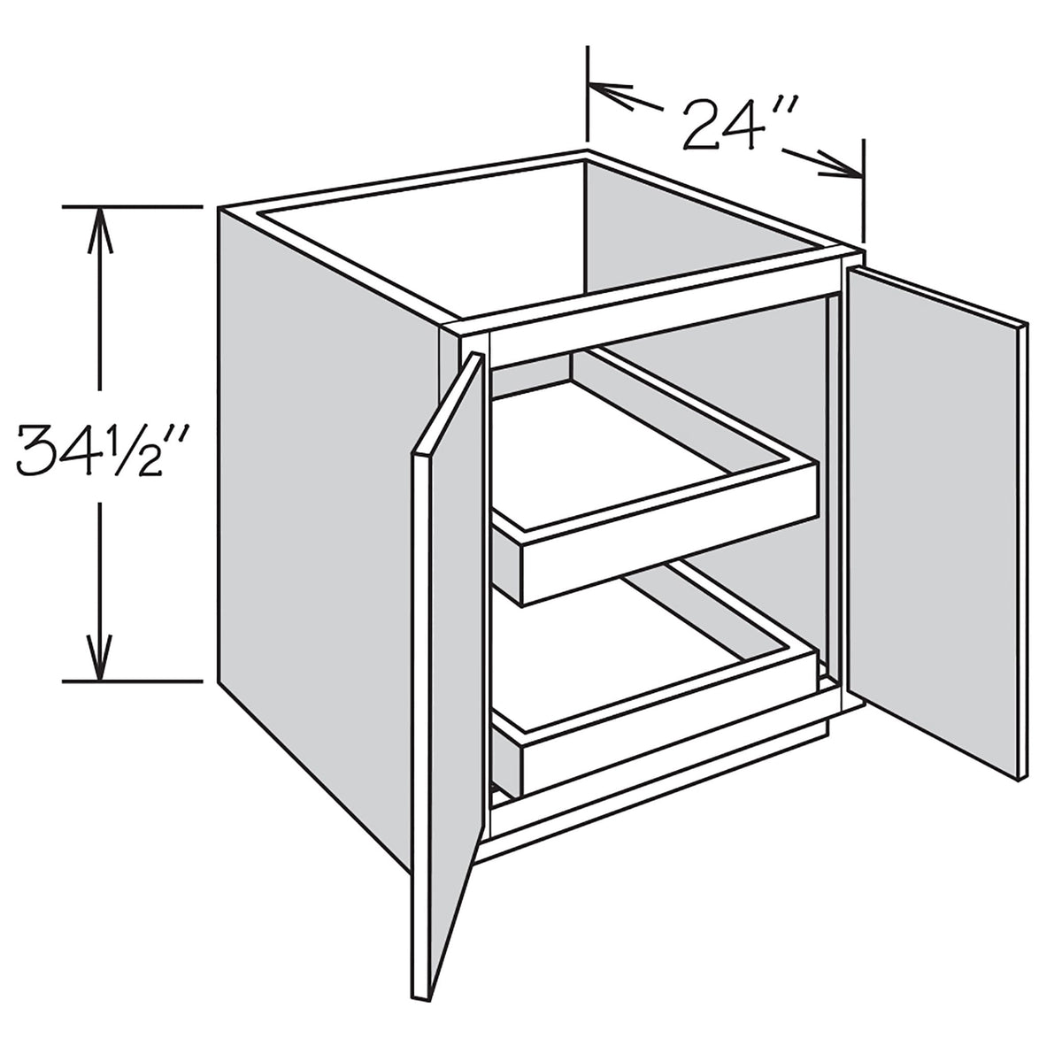 Shenandoah PRO Express Breckenridge 36-in W x 34.5-in H x 24-in D Stone Full Overlay Base Fully Assembled Plywood Cabinet (Recessed Panel Shaker Door Style)