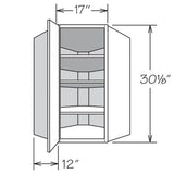 Shenandoah PRO Express Breckenridge 24-in W x 42.125-in H x 15-in D Stone Full Overlay Diagonal Corner Wall Fully Assembled Plywood Cabinet (Recessed Panel Shaker Style)