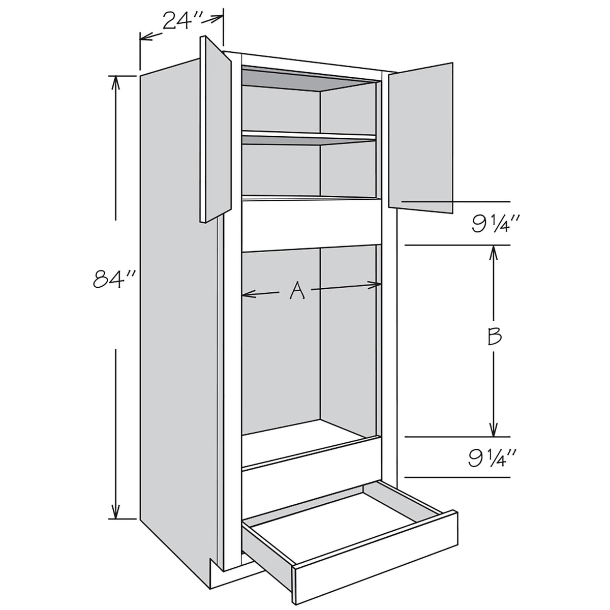 allen + roth Aveley 33-in W x 84-in H x 24-in D Linen 1-Drawer Double Oven Base Fully Assembled Cabinet (Flat Panel Shaker Style)