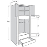 allen + roth Aveley 33-in W x 84-in H x 24-in D Linen 1-Drawer Double Oven Base Fully Assembled Cabinet (Flat Panel Shaker Style)