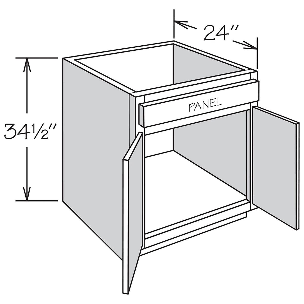 Shenandoah PRO Express Breckenridge 30-in W x 34.5-in H x 24-in D Linen Partial Overlay Maple Sink Base Fully Assembled Plywood Cabinet (Recessed Panel Shaker Style)