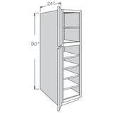 Shenandoah PRO Express Breckenridge 18-in W x 90-in H x 24-in D Linen Full Overlay Maple Pantry Fully Assembled Plywood Cabinet (Recessed Panel Shaker Door Style)