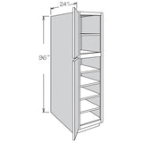 Shenandoah PRO Express Breckenridge 18-in W x 96-in H x 24-in D Linen Partial Overlay Pantry Fully Assembled Plywood Cabinet (Recessed Panel Shaker Door Style)