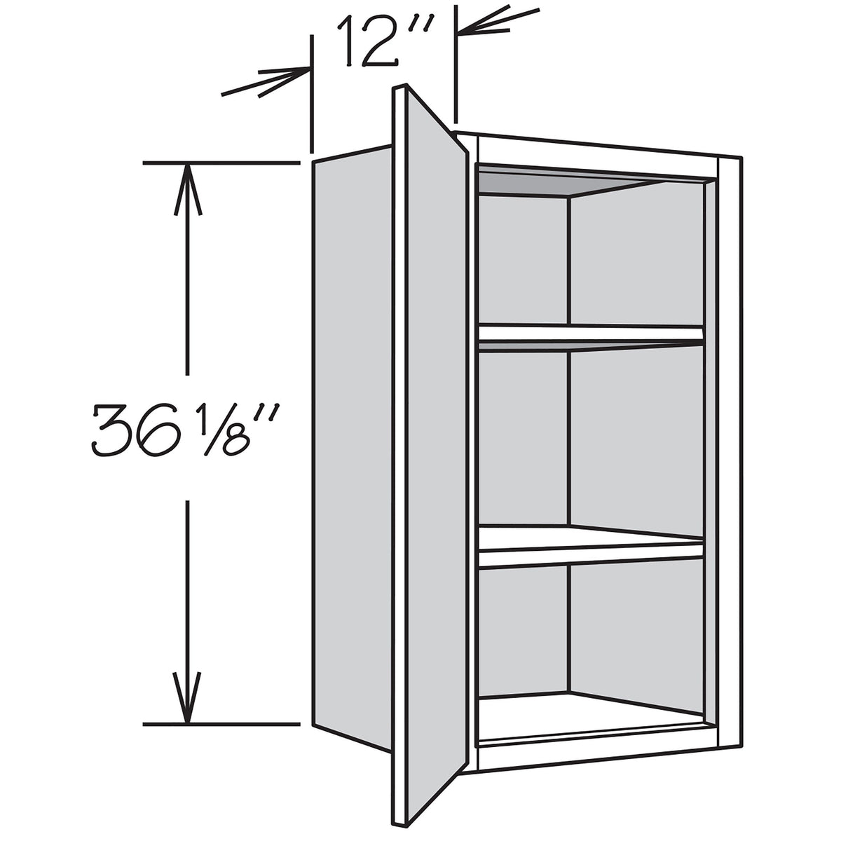 Shenandoah PRO Express Breckenridge 21-in W x 36.125-in H x 12-in D Linen Full Overlay Wall Fully Assembled Plywood Cabinet (Recessed Panel Shaker Door Style)