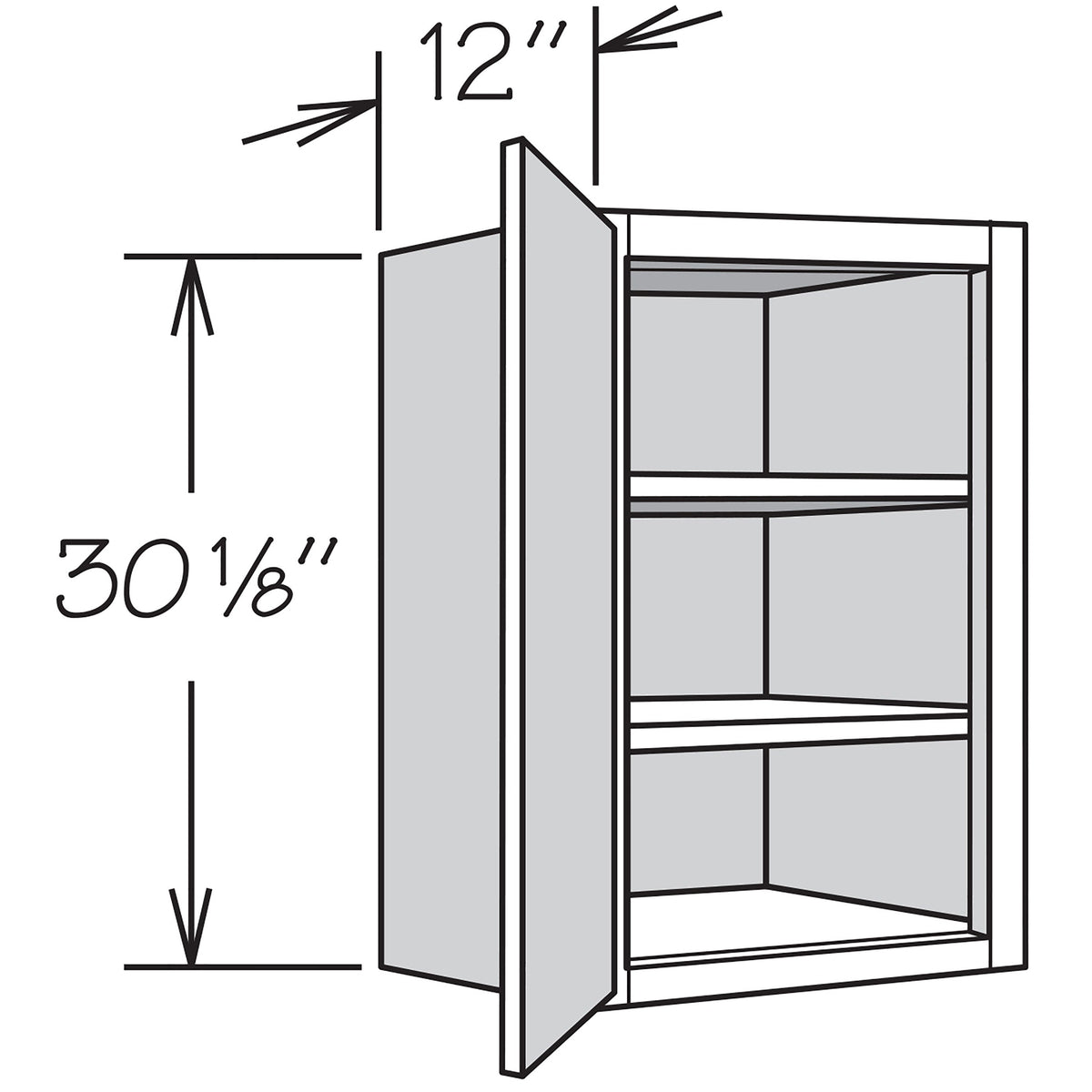 Shenandoah PRO Express Breckenridge 21-in W x 30.125-in H x 12-in D Linen Partial Overlay Wall Fully Assembled Plywood Cabinet (Recessed Panel Shaker Door Style)