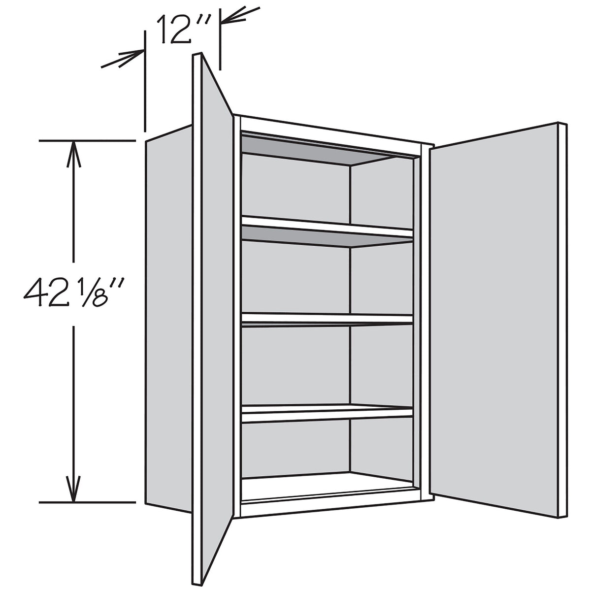 Shenandoah PRO Express Breckenridge 27-in W x 42.125-in H x 12-in D Stone Full Overlay Wall Fully Assembled Plywood Cabinet (Recessed Panel Shaker Door Style)