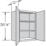 Shenandoah PRO Express Breckenridge 24-in W x 36.125-in H x 12-in D Linen Full Overlay Wall Fully Assembled Plywood Cabinet (Recessed Panel Shaker Door Style)