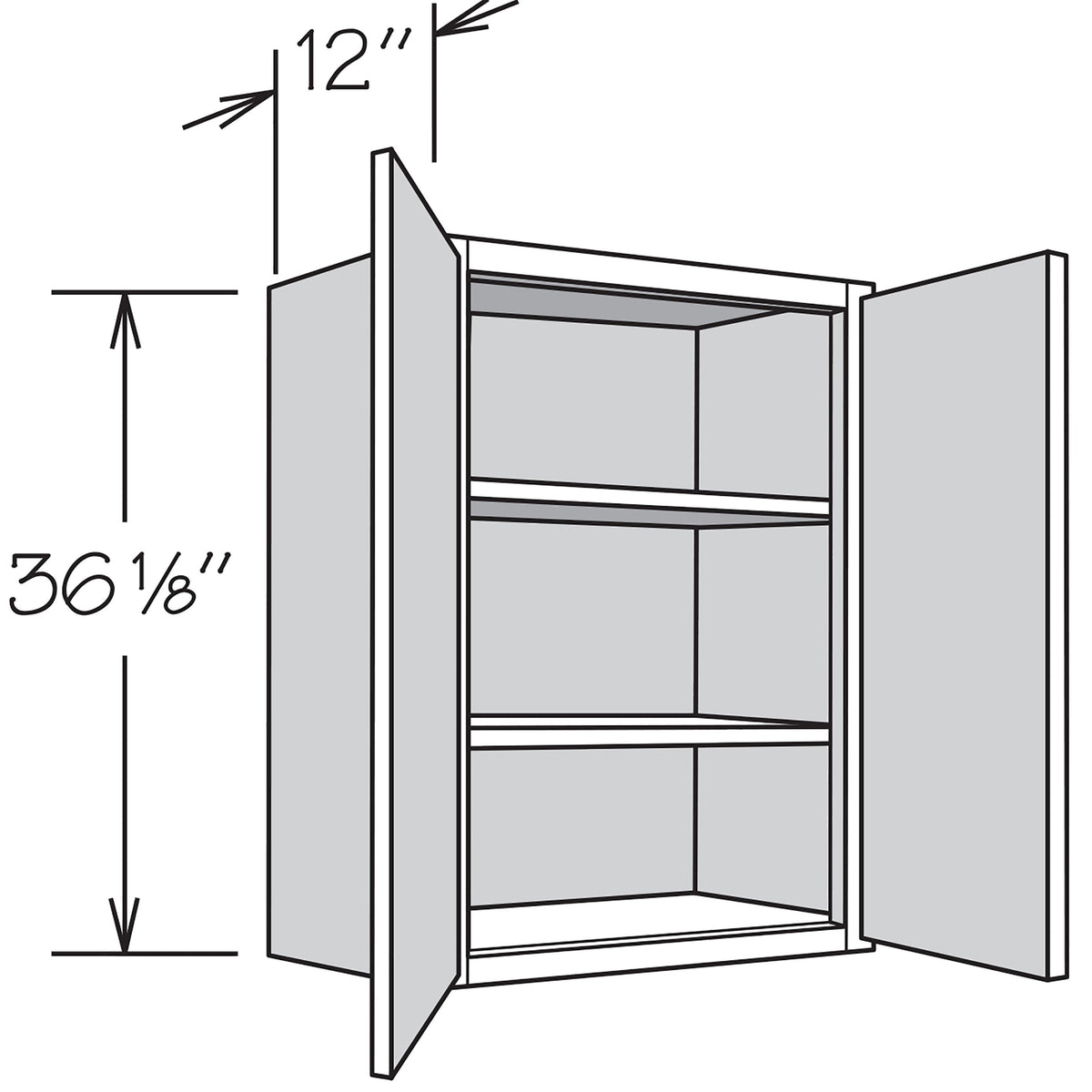 Shenandoah PRO Express Breckenridge 30-in W x 36.125-in H x 12-in D Linen Partial Overlay Wall Fully Assembled Plywood Cabinet (Recessed Panel Shaker Door Style)