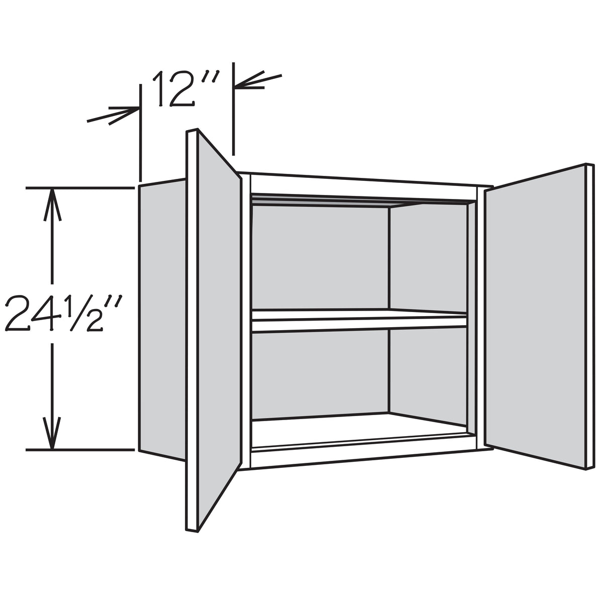 Shenandoah PRO Express Breckenridge 30-in W x 24.5-in H x 12-in D Linen Partial Overlay Wall Fully Assembled Plywood Cabinet (Recessed Panel Shaker Door Style)