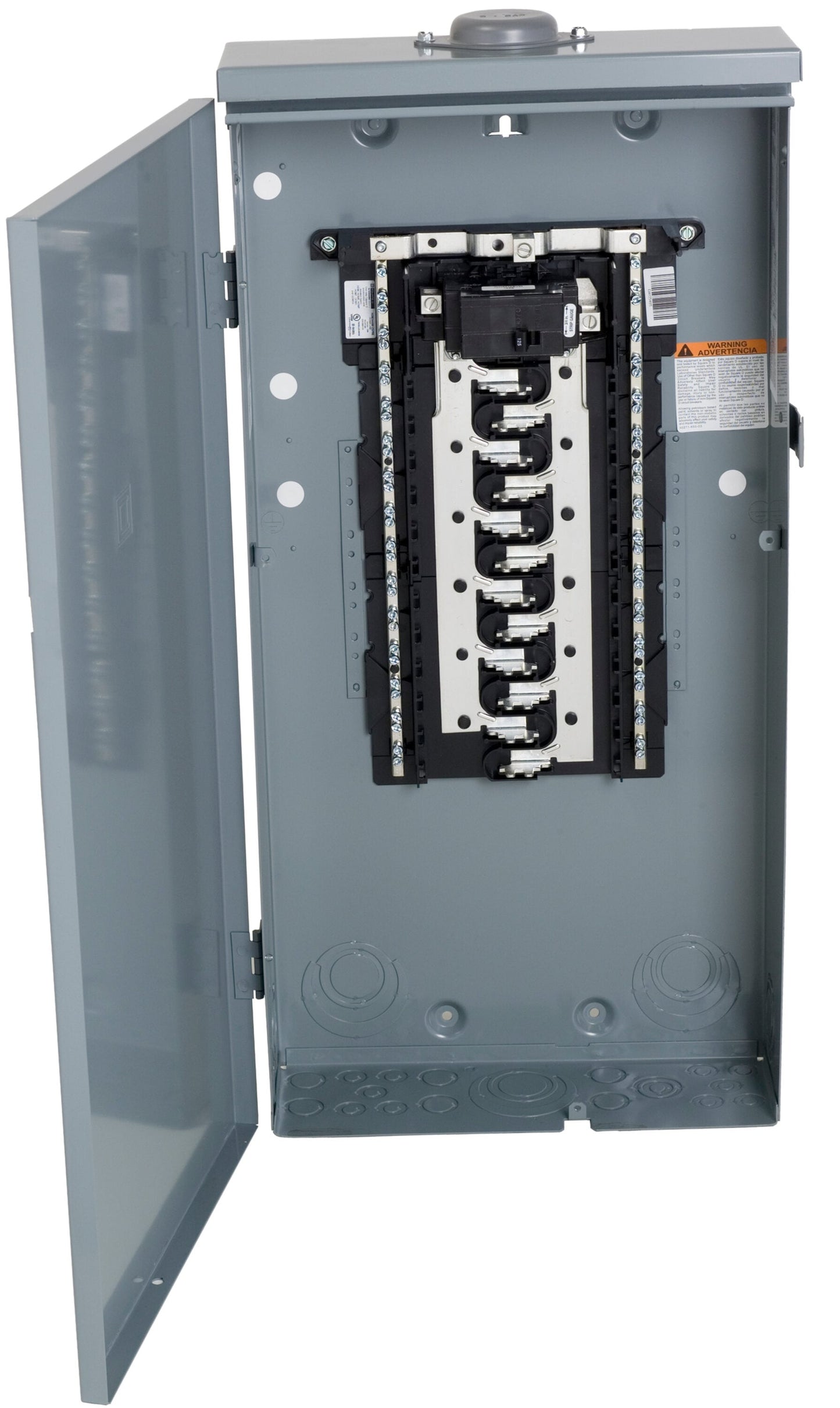 Square D Homeline 125-Amp 24-space load center - angle view