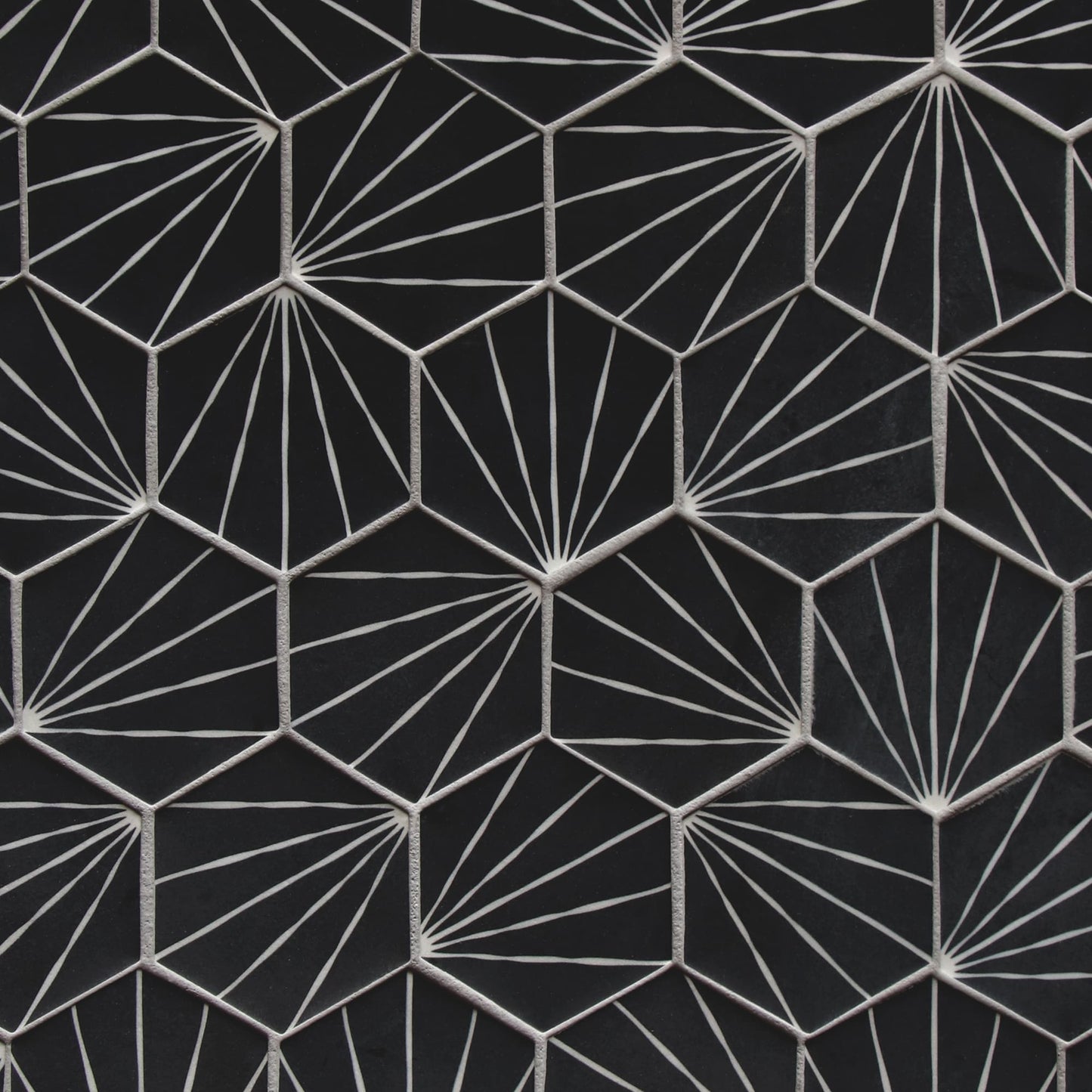 SUNWINGS Art Deco Black 10-in x 12-in Matte Recycled glass Hexagon Mosaic Floor and Wall Tile product image