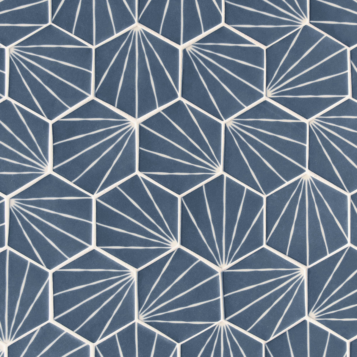 SUNWINGS Art Deco Blue 10-in x 12-in Matte Recycled glass Hexagon Mosaic Floor and Wall Tile product image
