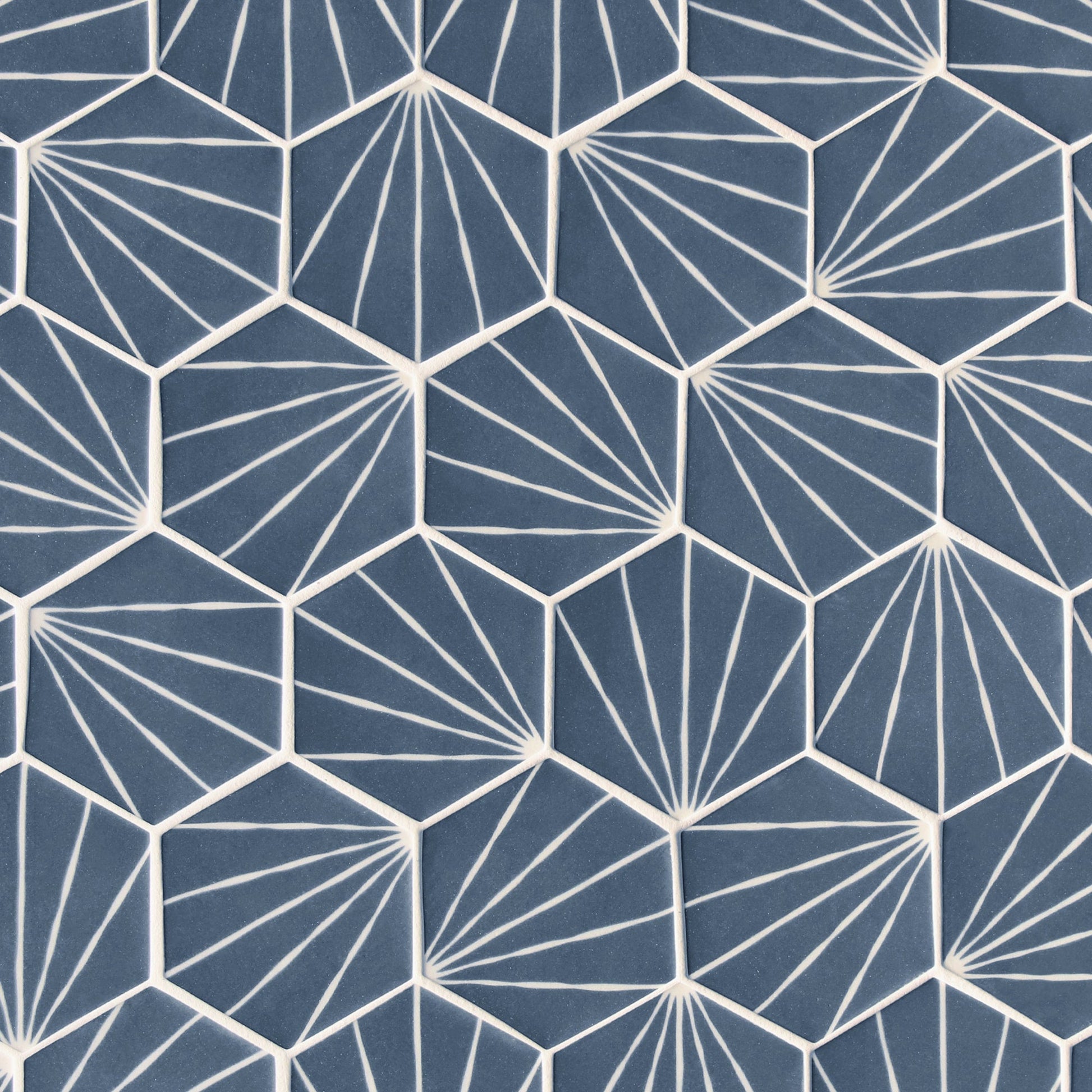 SUNWINGS Art Deco Blue 10-in x 12-in Matte Recycled glass Hexagon Mosaic Floor and Wall Tile product image