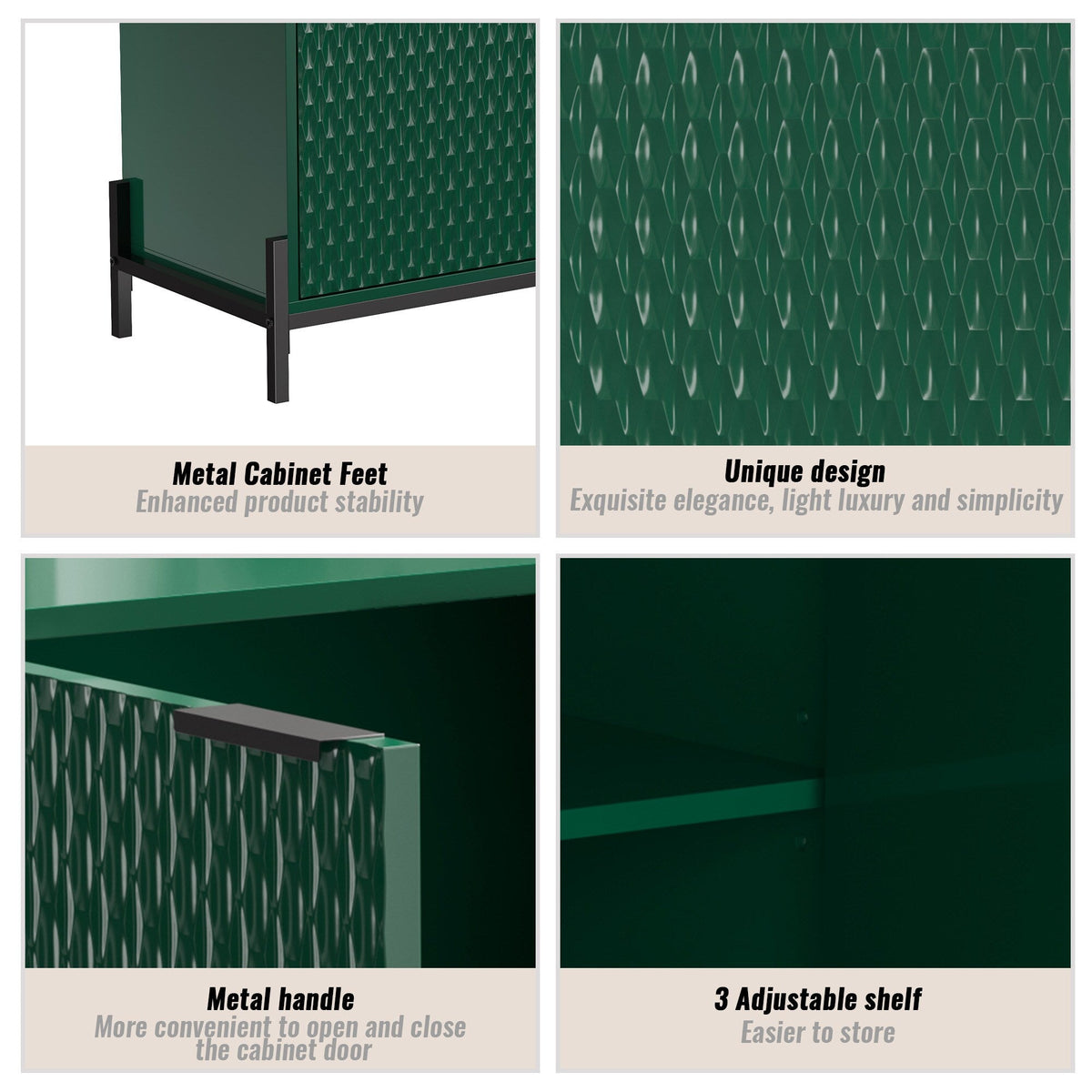 Clihome 15.67-in W x 31.5-in H Mdf Green Freestanding Utility Storage Cabinet