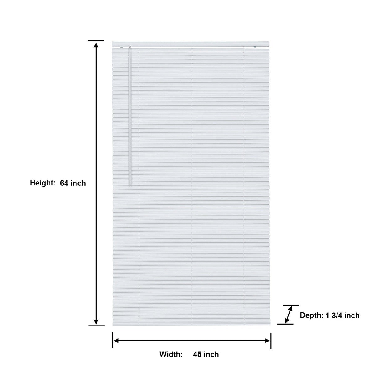 Project Source 1-in Slat Width 45-in x 64-in Cordless White Vinyl Room Darkening Mini Blinds