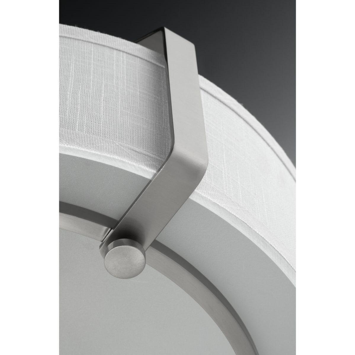 Progress Lighting Ratio 3-Light Brushed Nickel Transitional Drum Medium Hanging Convertible Pendant/semi-flush