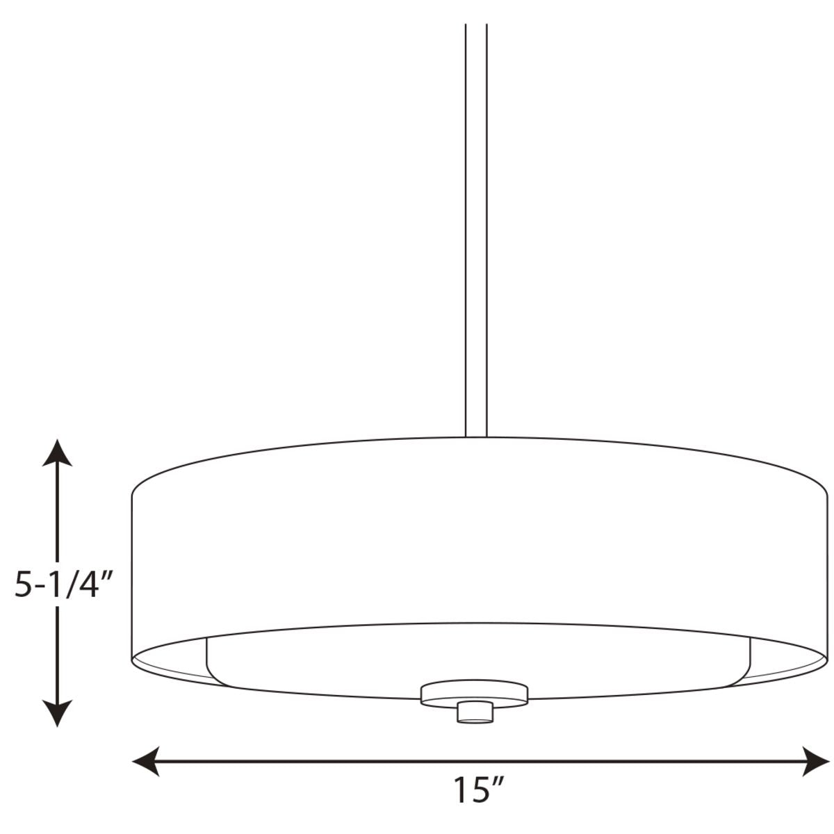 Progress Lighting Invite 3-Light Brushed Nickel Transitional Frosted Glass Drum Medium Hanging Convertible Pendant/semi-flush