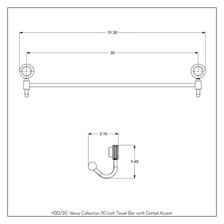 Allied Brass Venus 30-in Polished Brass Wall Mount Single Towel Bar