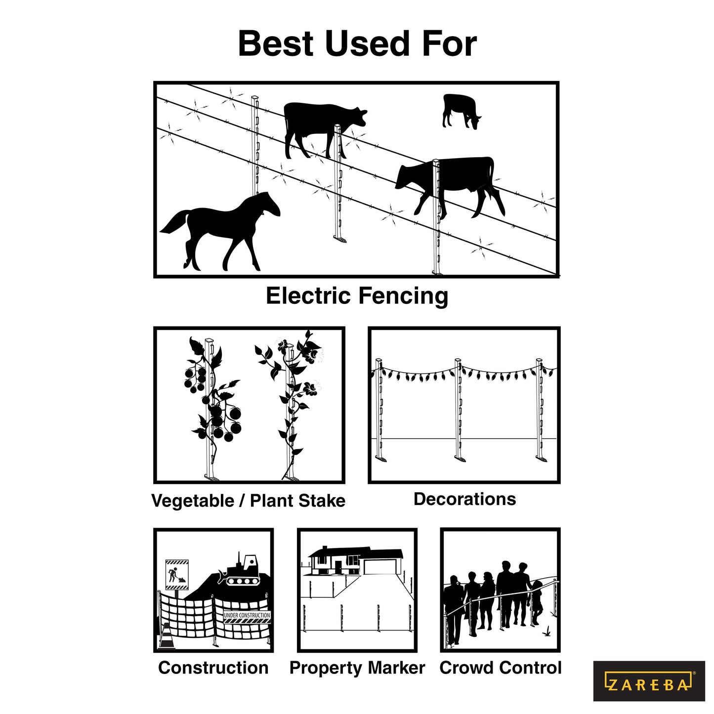 Fi-Shock 0.75-in x 2.52-ft Plastic Electric Fence Post