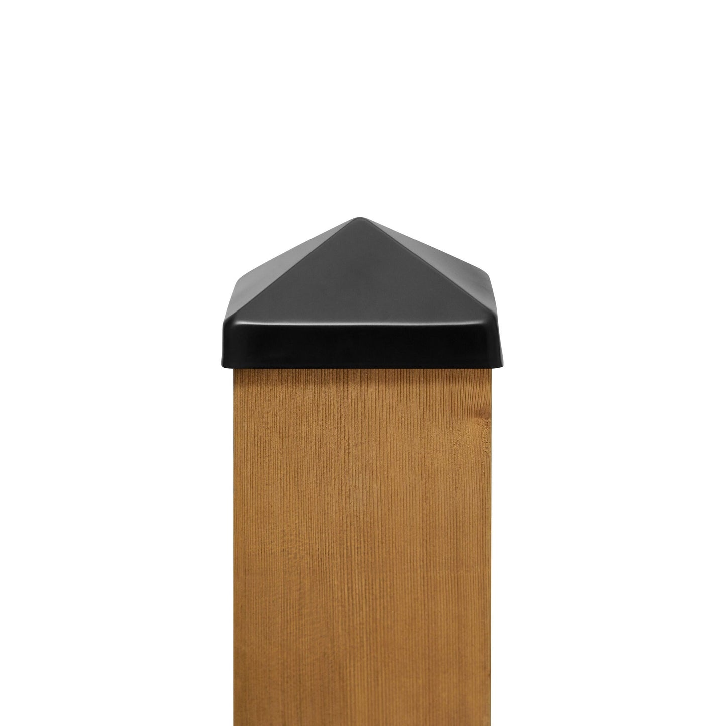 PERMAKAP 6-in x 6-in Black Stainless Steel Pyramid Black Stainless Steel Deck Post Cap