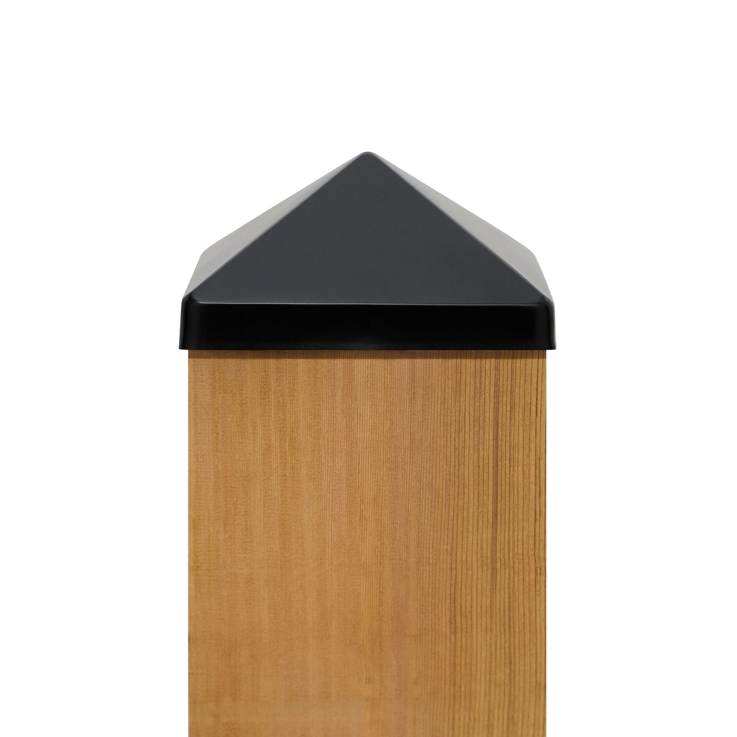 PERMAKAP 8-in x 8-in Black Stainless Steel Pyramid Black Stainless Steel Deck Post Cap