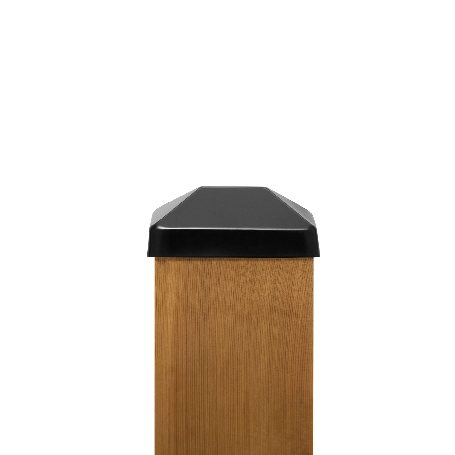 PERMAKAP 4-in x 6-in Black Stainless Steel Pyramid Black Stainless Steel Deck Post Cap