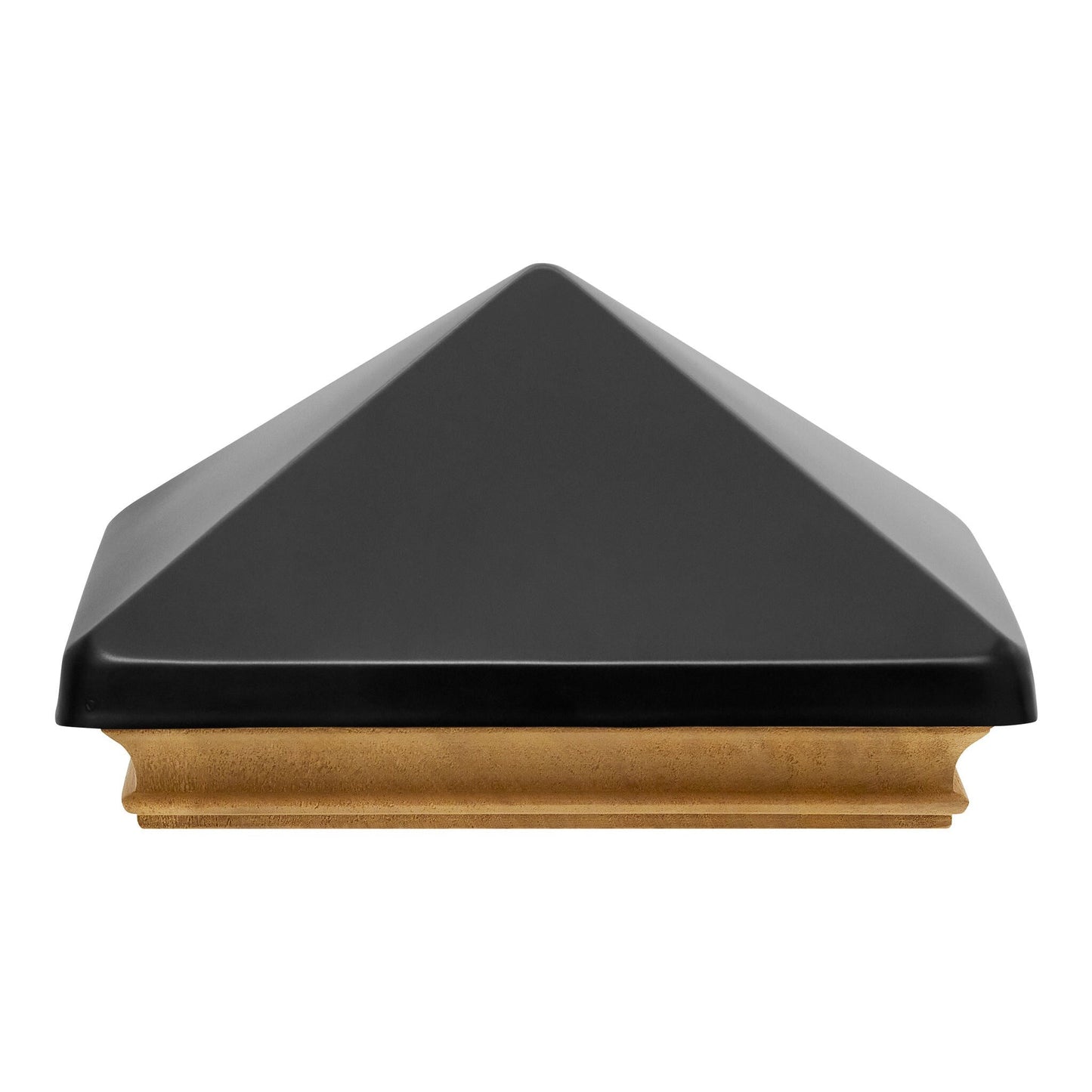 PERMAKAP 6-in x 6-in West Indies with Black Stainless Steel Pyramid Black Stainless Steel Mahogany Deck Post Cap