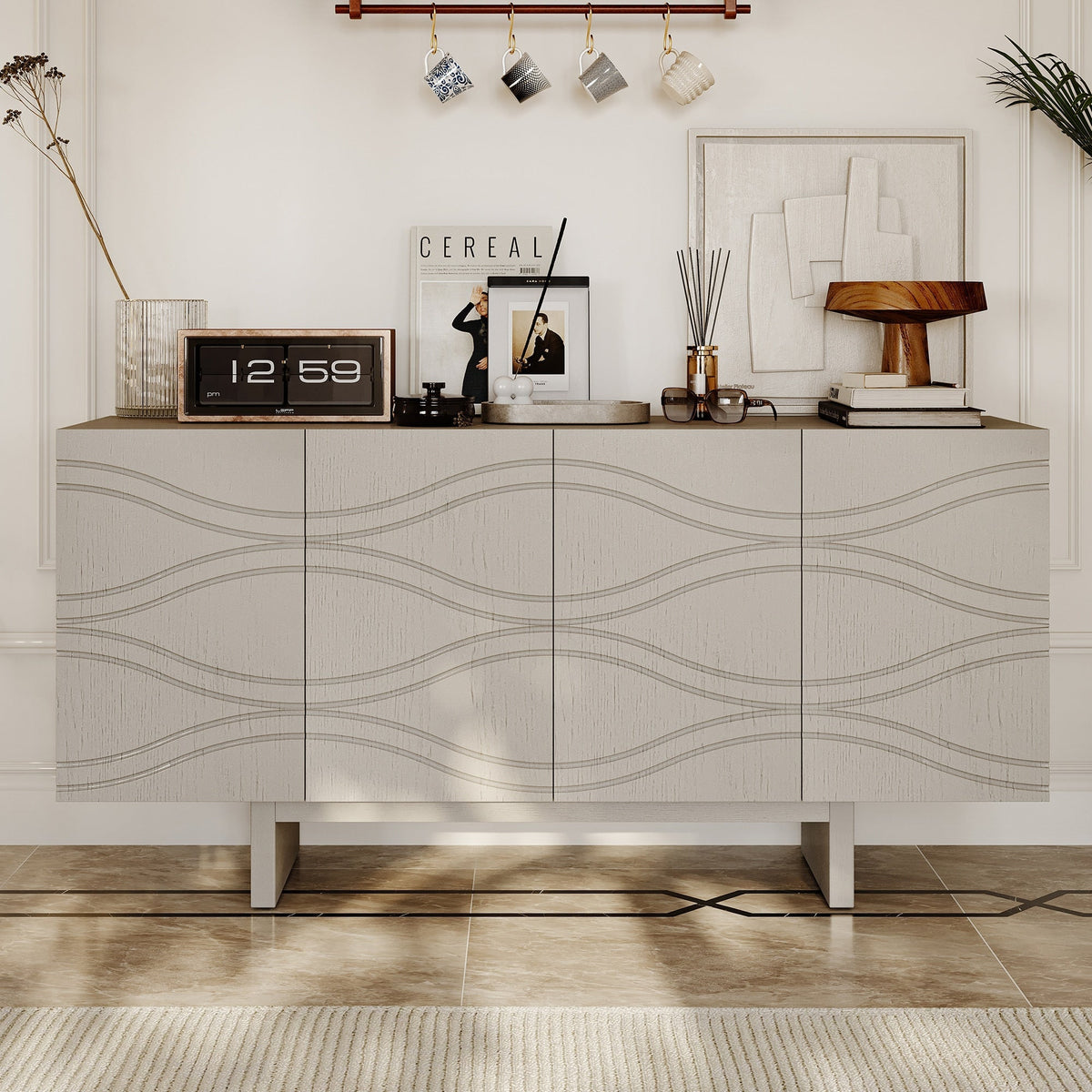 Clihome 15.75-in W x 30.71-in H Mdf White Freestanding Utility Storage Cabinet