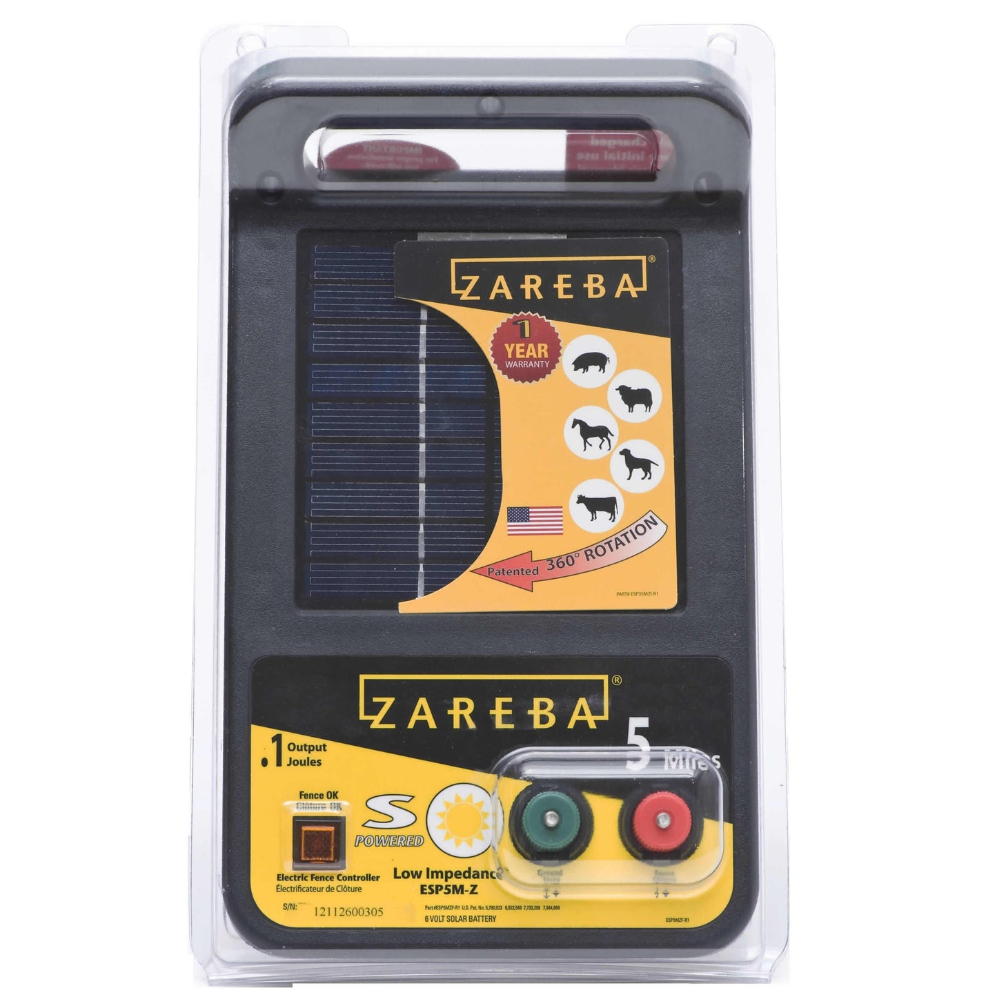 Zareba Systems 5-Mile Solar Electric Fence Charger