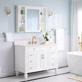 WELLFOR ART Solid Wood 42-in x 30-in Surface Mount White Mirrored Soft Close Medicine Cabinet