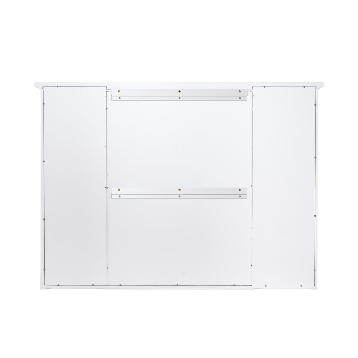 WELLFOR ART Solid Wood 42-in x 30-in Surface Mount White Mirrored Soft Close Medicine Cabinet