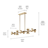 Kichler Palta 10-Light Gold Modern/Contemporary Chandelier