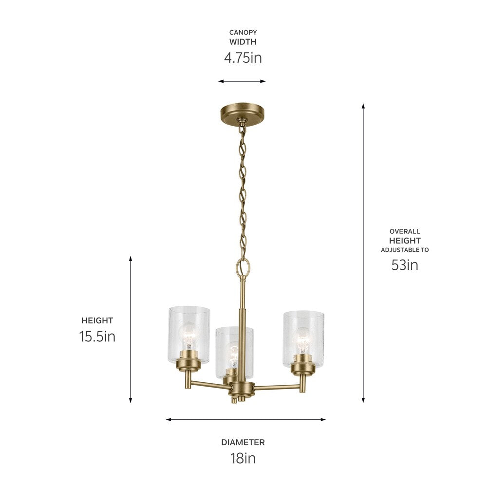 Kichler Winslow 3-Light Gold Industrial Chandelier