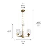 Kichler Winslow 3-Light Gold Industrial Chandelier